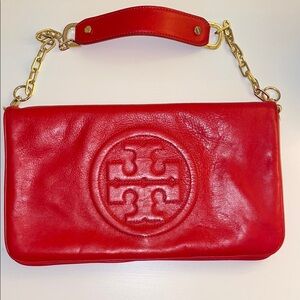 Tory Burch Red Leather Shoulder Bag